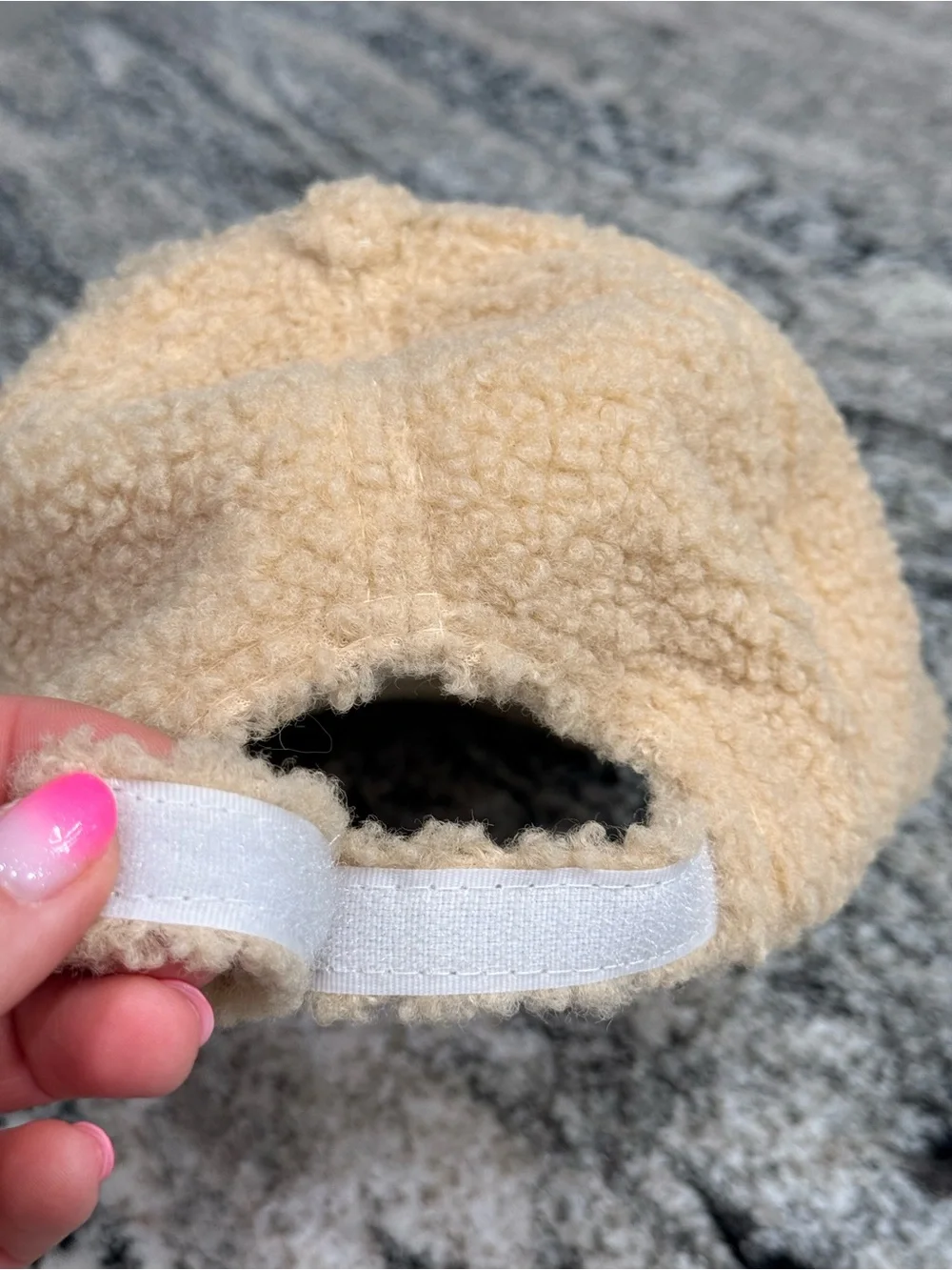 New Cozy Sherpa Baseball Cap - Cream